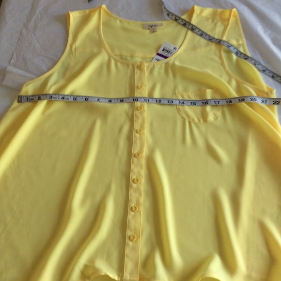 Style &Co button Down Sleeveless Blouse 203D - Picture 6 of 7